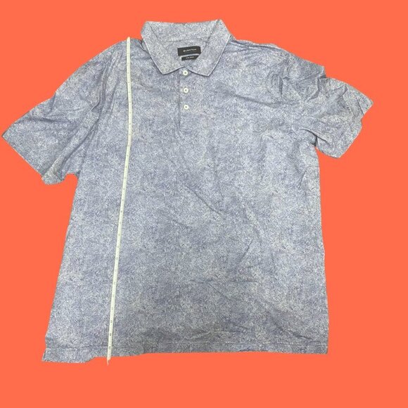 🌊 Bugatchi OoohCotton Tech 8-Way Stretch Polo Shirt – Sky Blue Textured - Picture 3 of 7